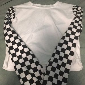 Long sleeve checkered top